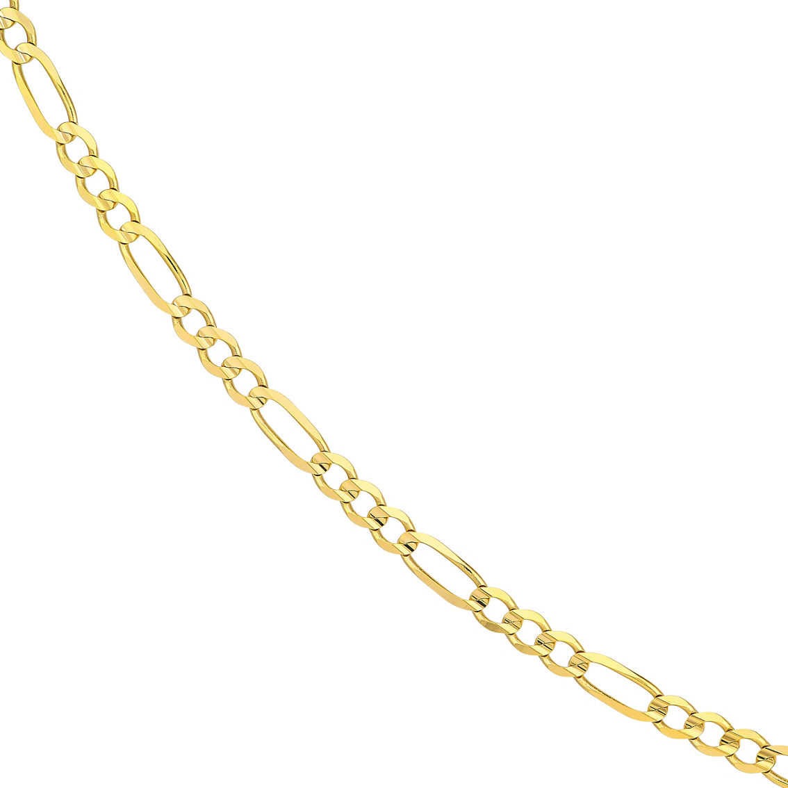 14K Yellow Gold 5.8MM Solid Concave Light Figaro Necklace 22 in. - Image 3 of 4