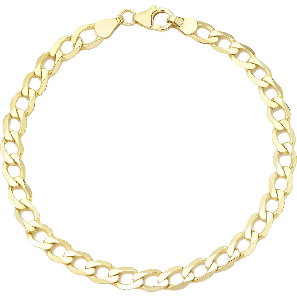 14k Yellow Gold 6mm Solid Open Curb Chain Bracelet 8 In. | Gold ...