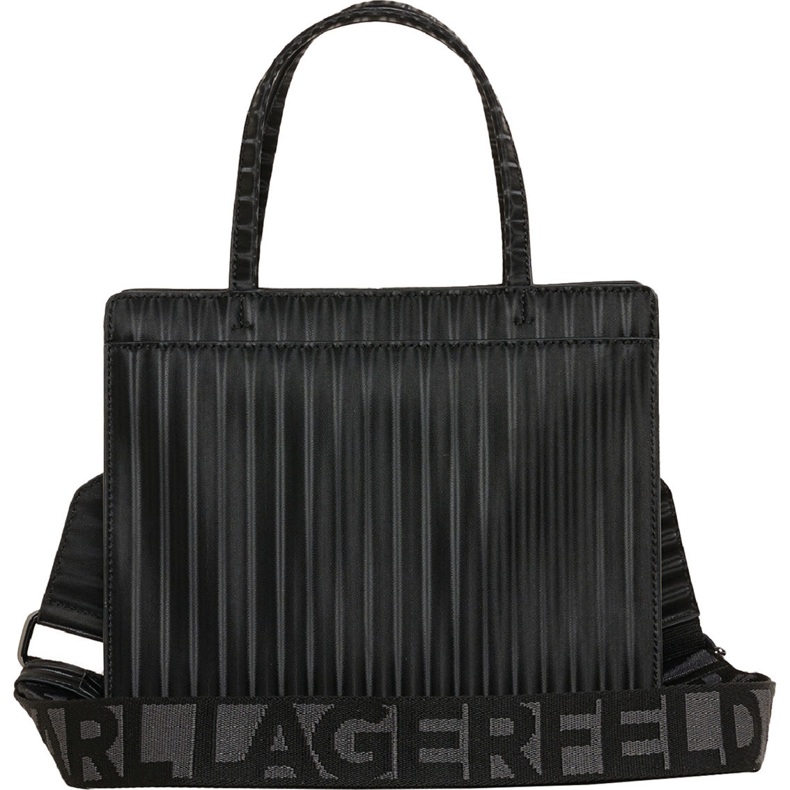 Karl Lagerfeld Maybelle Satchel, Black Leather - Image 2 of 3