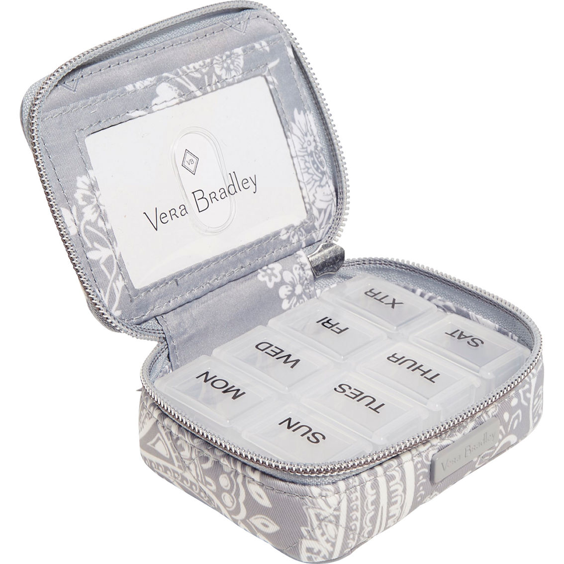 Vera Bradley Travel Pill Case, Cloud Gray Paisley - Image 2 of 2