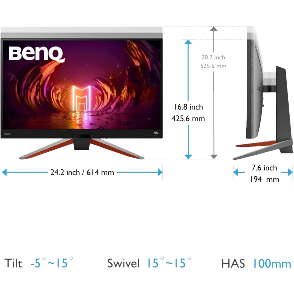 BenQ MOBIUZ 27 in. HDR 240 Hz Gaming Monitor EX270M - Image 7 of 7
