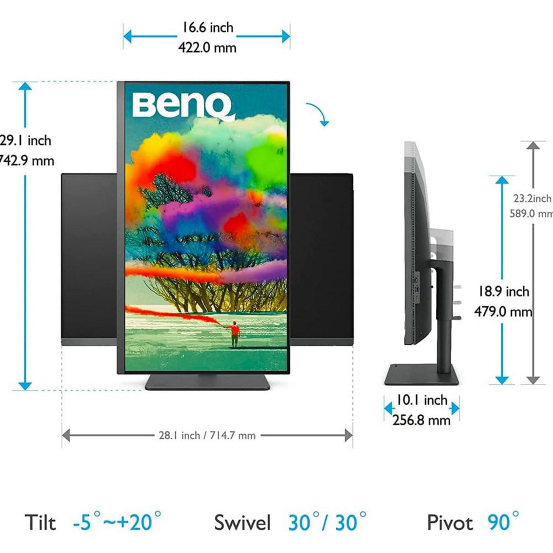 BenQ 31.5 in. DesignVue PD3205U 4K HDR Monitor - Image 3 of 6