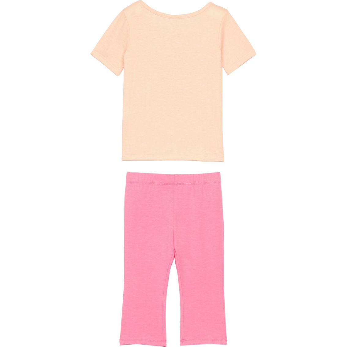 Pony Tails Little Girls Glitter Graphic Tee and Flare Leggings 2 pc. Set - Image 2 of 2