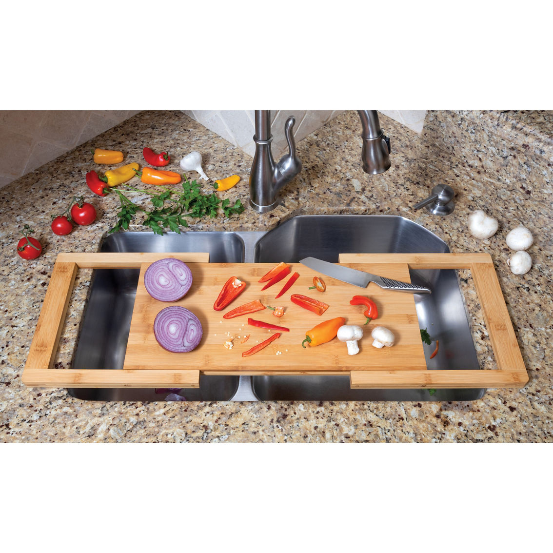 Lipper Bamboo Over The Sink Expandable Cutting Board - Image 5 of 10