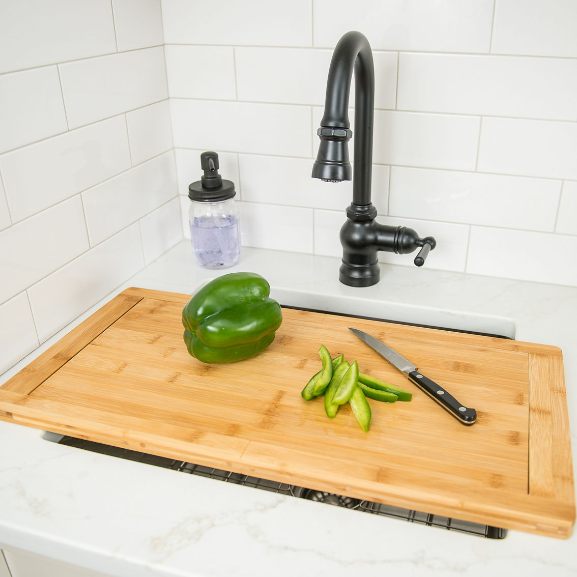 Lipper Bamboo Over The Sink Expandable Cutting Board - Image 7 of 10