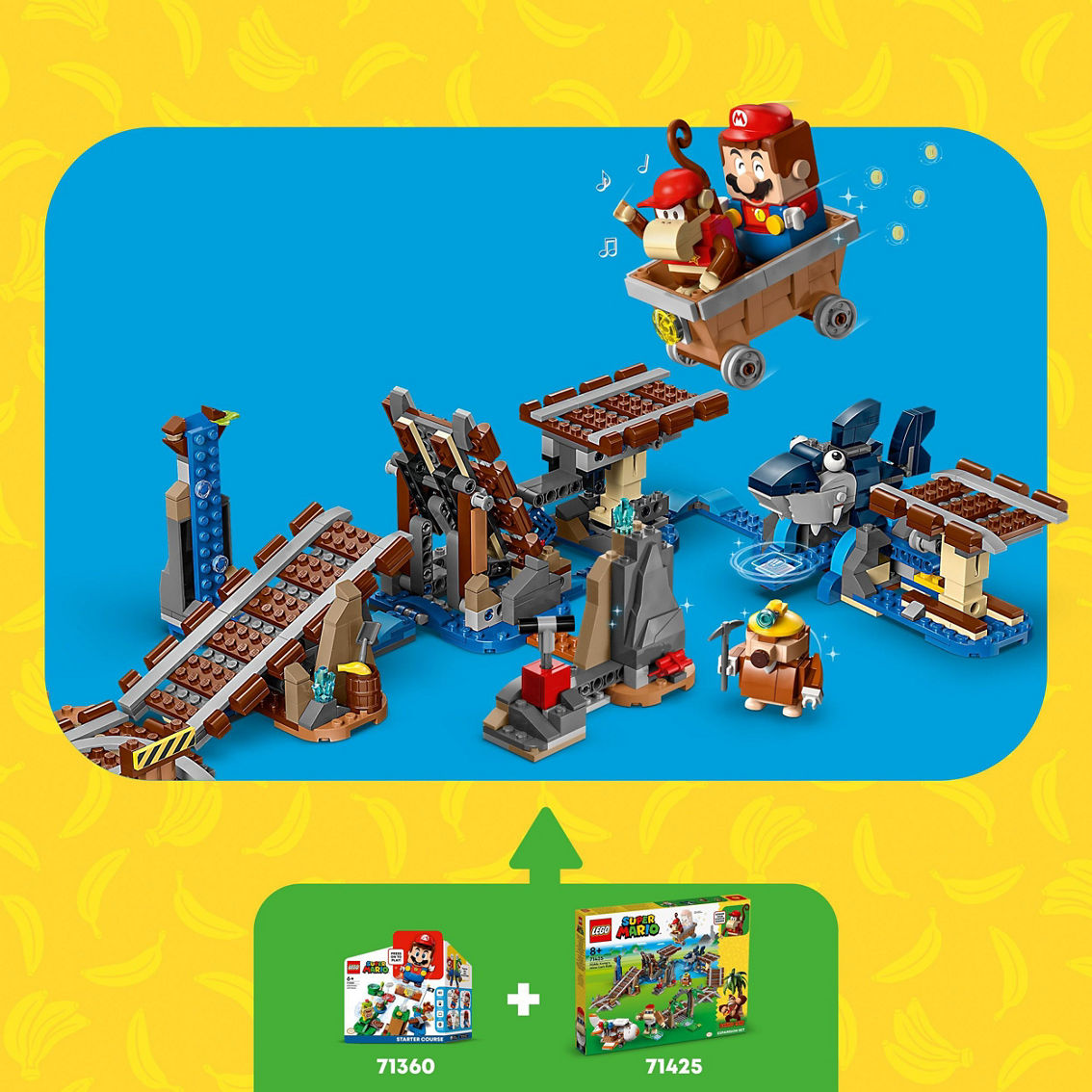 LEGO Super Mario Diddy Kong's Mine Cart Ride Expansion Set 71425 - Image 8 of 10