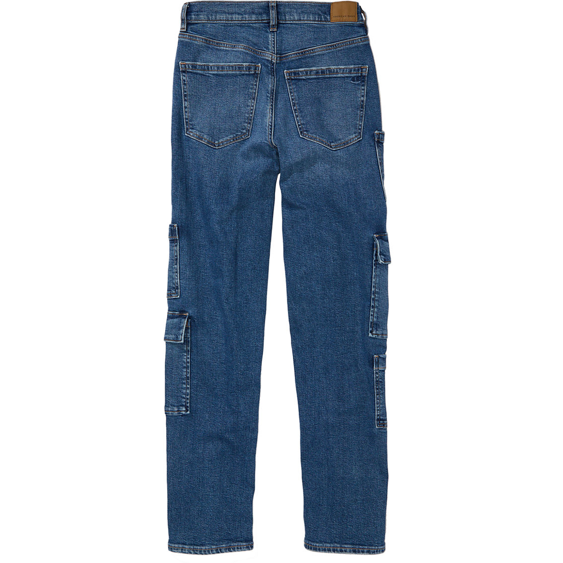 American Eagle Juniors Stretch Super High Waisted Baggy Straight Cargo Jeans - Image 5 of 5