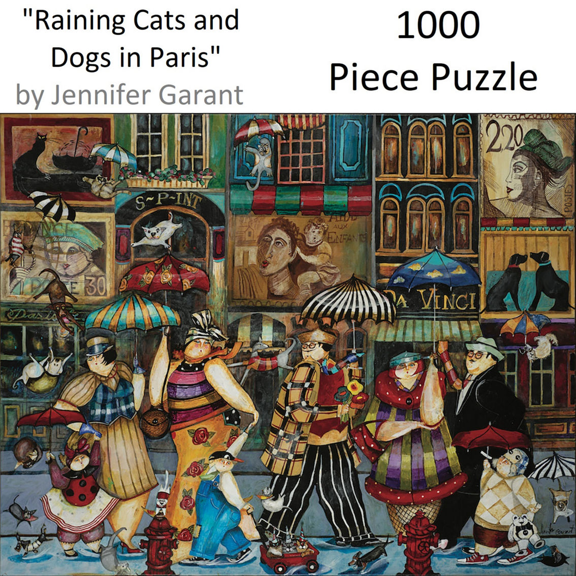 Hart Puzzles Raining Cats and Dogs in Paris 1,000 pc. Puzzle - Image 4 of 6