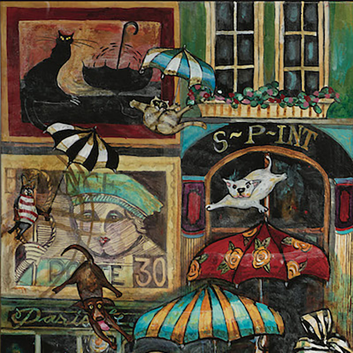 Hart Puzzles Raining Cats and Dogs in Paris 1,000 pc. Puzzle - Image 5 of 6