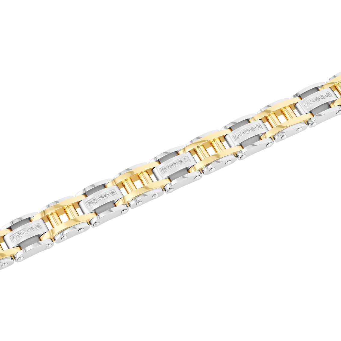 Stainless Steel 1/2 CTW Diamond Link Bracelet - Image 2 of 4