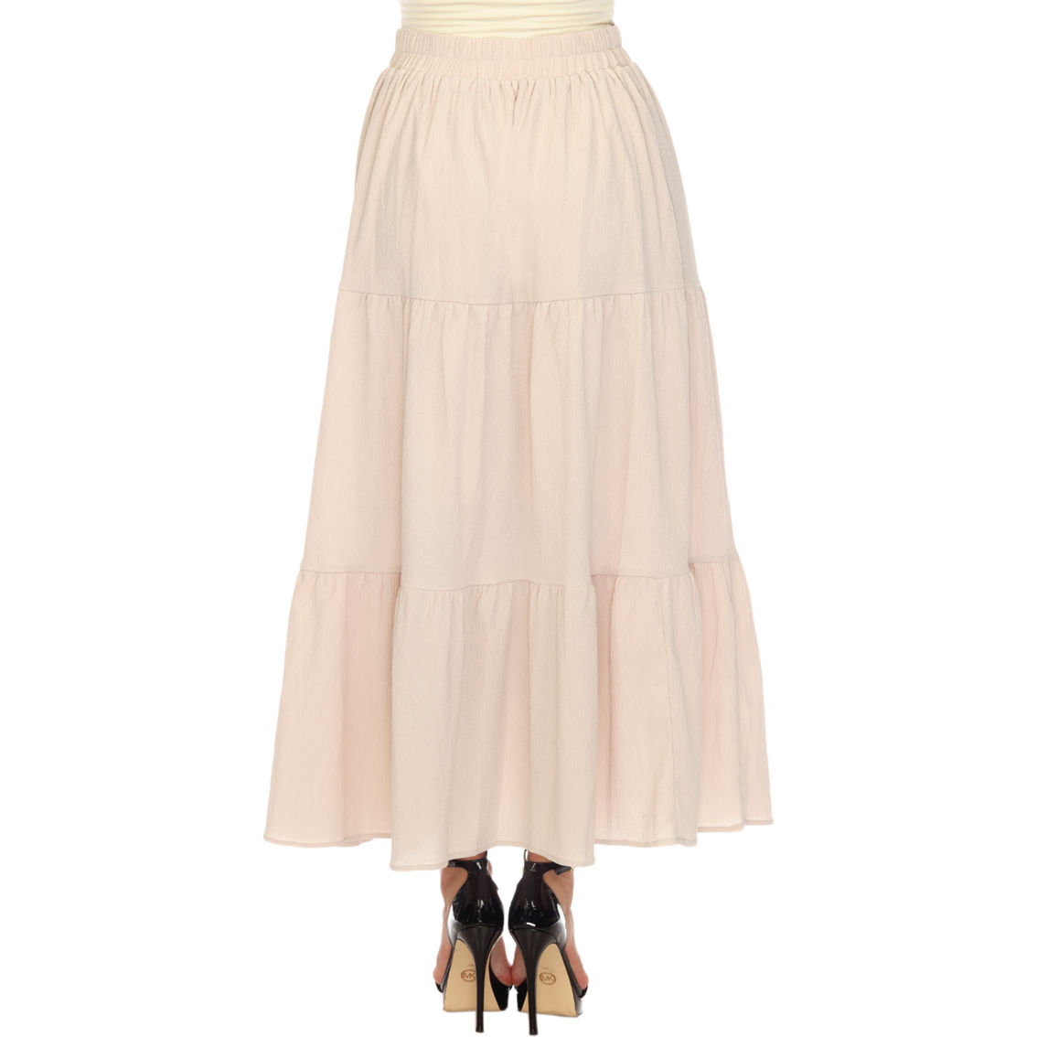 White Mark Pleated Tiered Maxi Skirt - Image 2 of 5