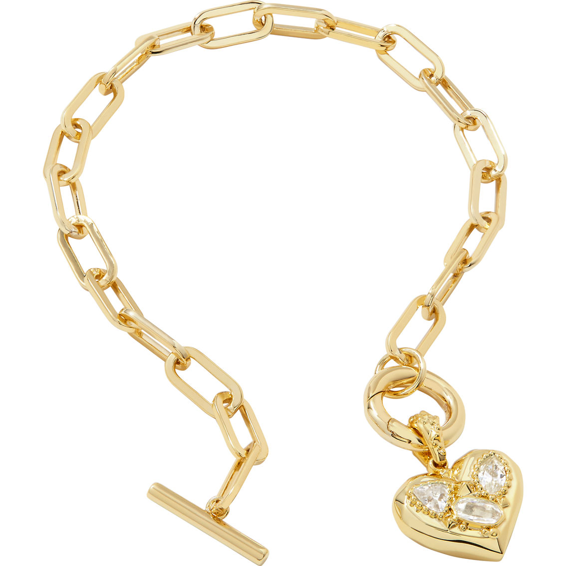 Kendra Scott Penny White Cubic Zirconia Goldtone Heart Chain Bracelet - Image 2 of 2