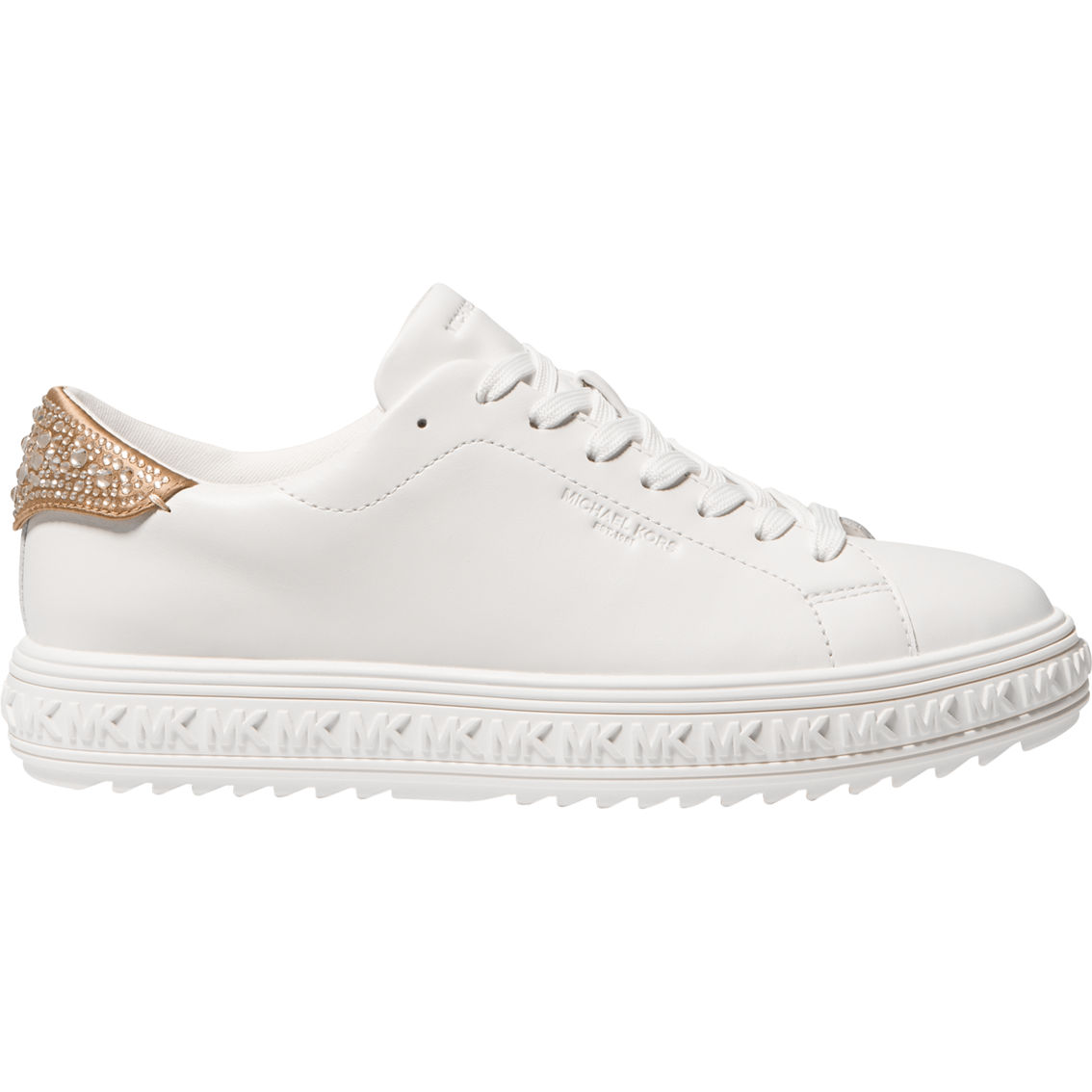 Michael Kors Grove Embellished Leather Sneakers - Image 2 of 4