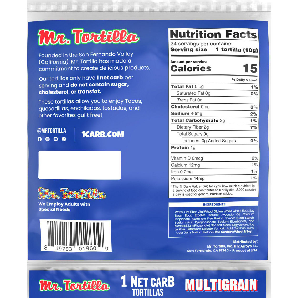 Mr. Tortilla 1 Net Carb Multigrain Tortillas, 24 ct. - Image 2 of 2