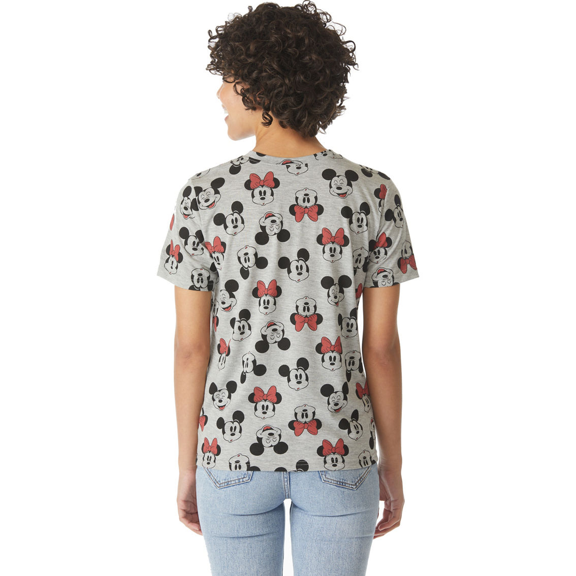 Jerry Leigh Juniors Disney Mickey and Minnie Mouse Allover Print Tee - Image 2 of 3
