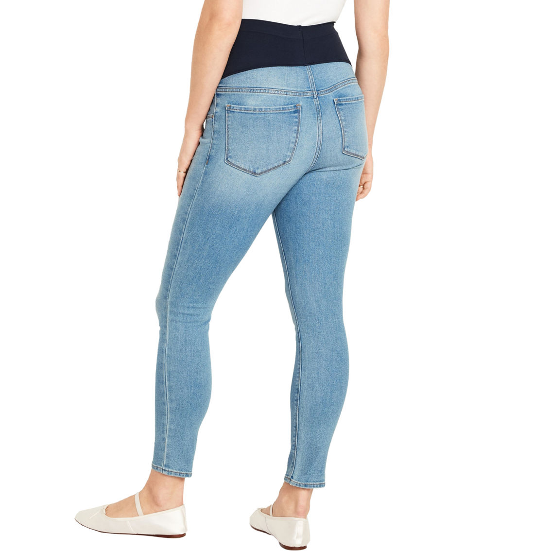 Old Navy Maternity Full-Panel Wow Light Wash Skinny Jeans - Image 2 of 4