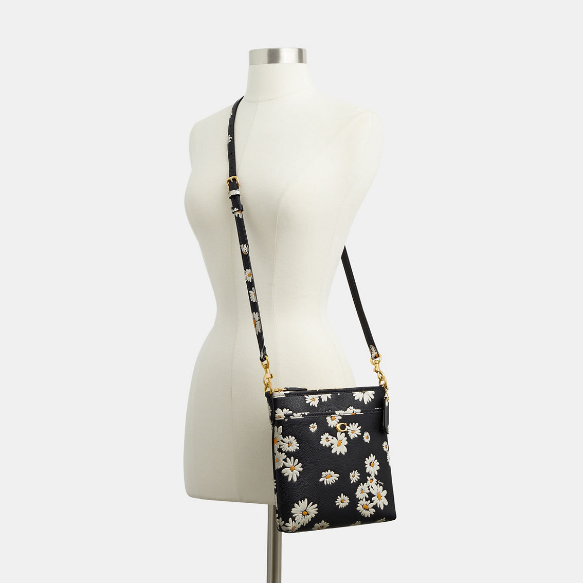 Coach Floral Printed Leather Kitt Crossbody Bag - Image 4 of 5