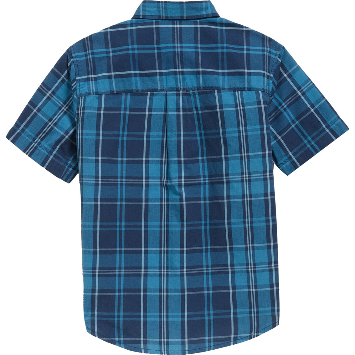 Old Navy Boys Poplin Plaid Shirt - Image 2 of 2