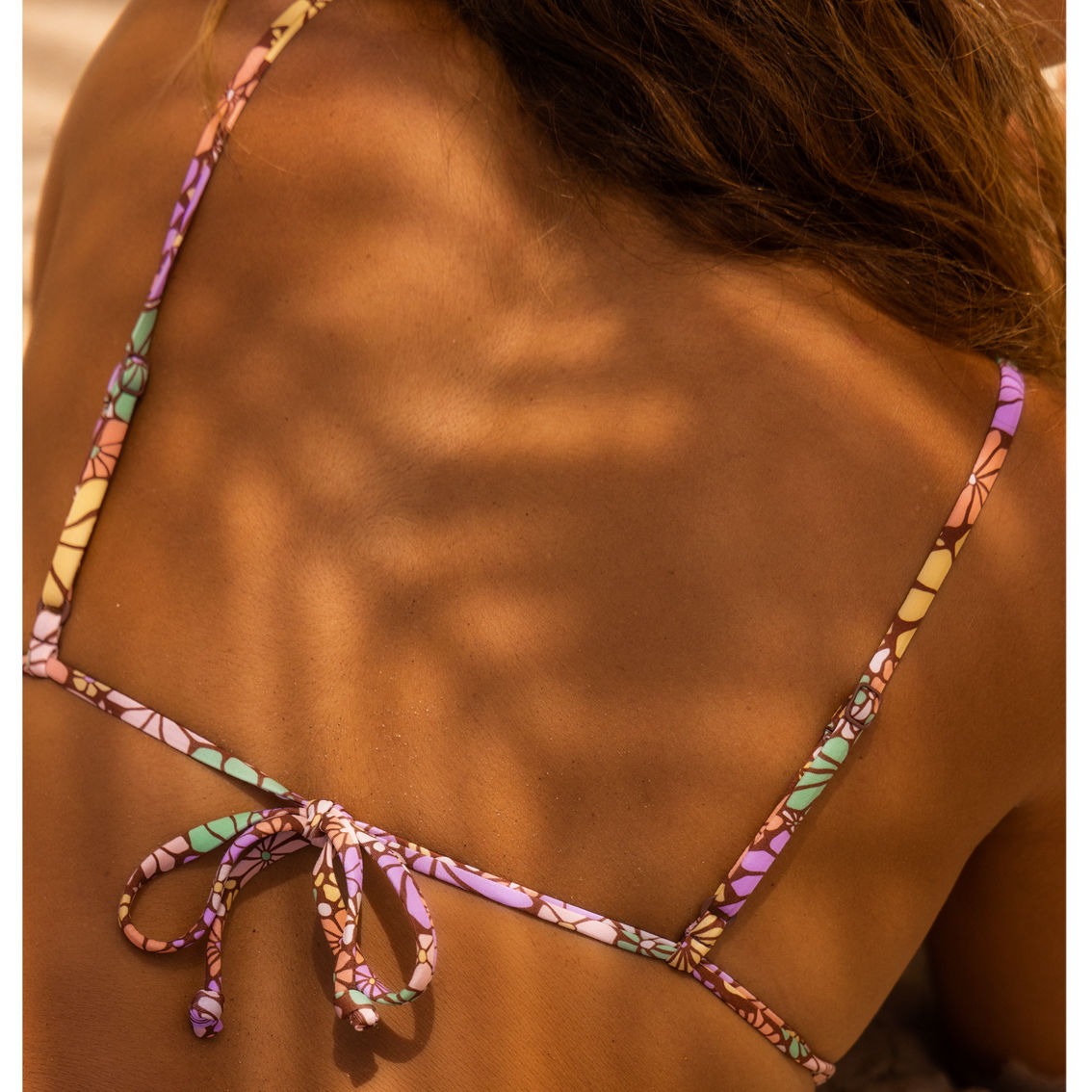 Roxy All About Sol Mini Tiki Halter Neck Bikini Swim Top - Image 4 of 5