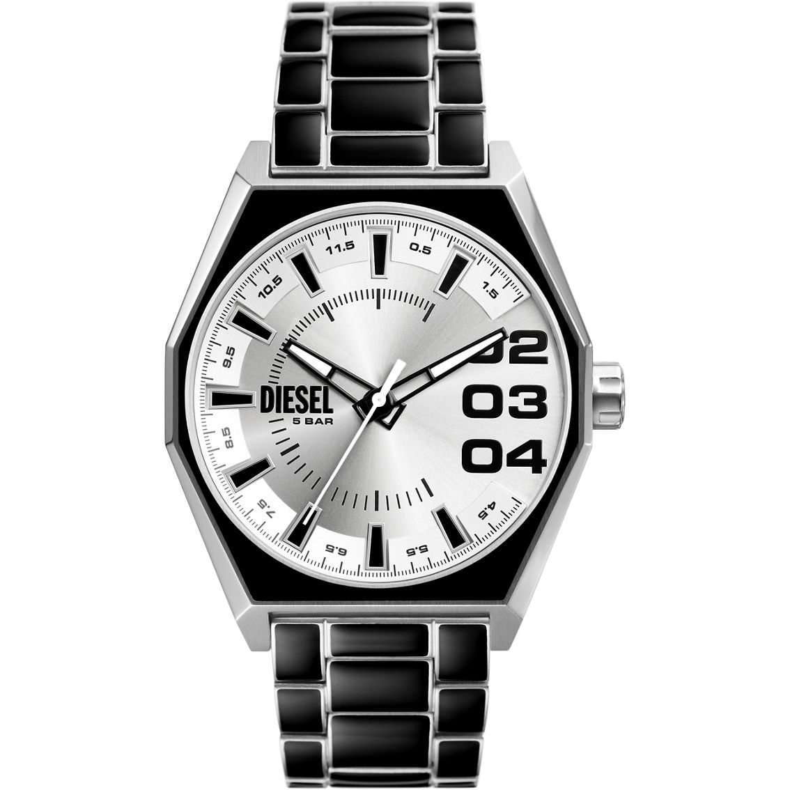 Diesel Men\'s Scraper Three Hand Black Lacquer And Stainless Steel Watch  Dz2195 | Stainless Steel Band | Jewelry & Watches | Shop The Exchange