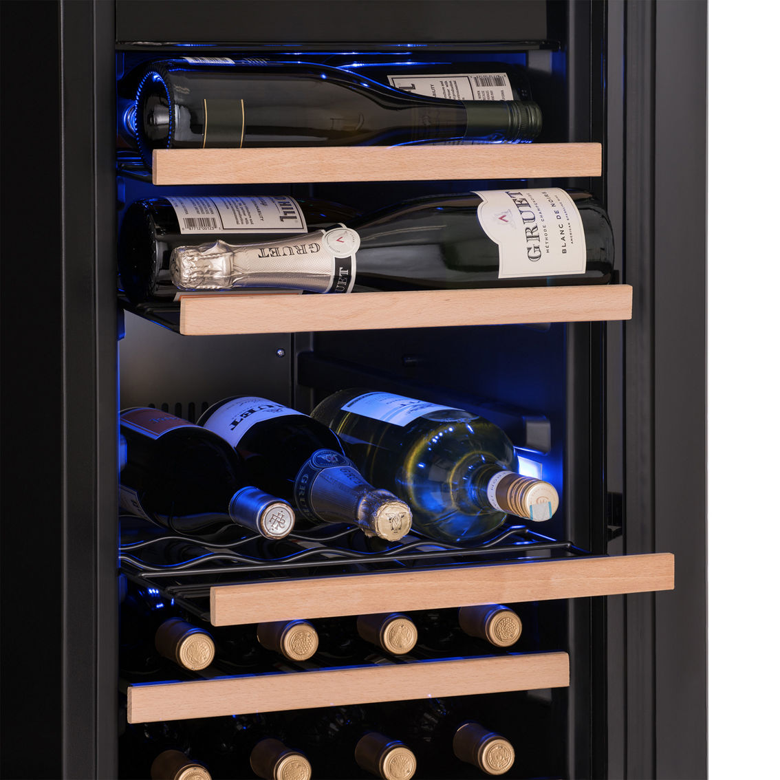 Newair Shadow Series Wine Cooler Refrigerator 56 Cans Dual Temperature Zones - Image 7 of 10