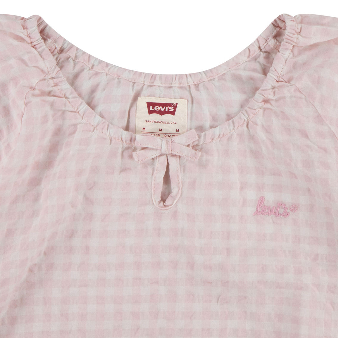 Levi's Girls Gingham Peasant Blouse - Image 3 of 3
