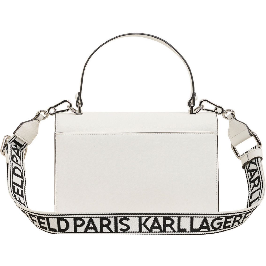 Karl Lagerfeld Simone Front Flap Crossbody, White - Image 2 of 4