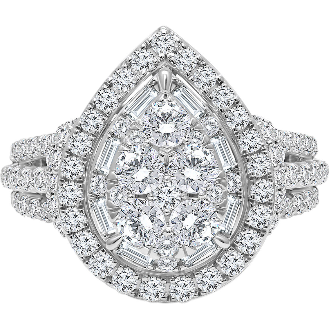 American Rose 10K White Gold 2 CTW Diamond Ring Size 7 - Image 2 of 4