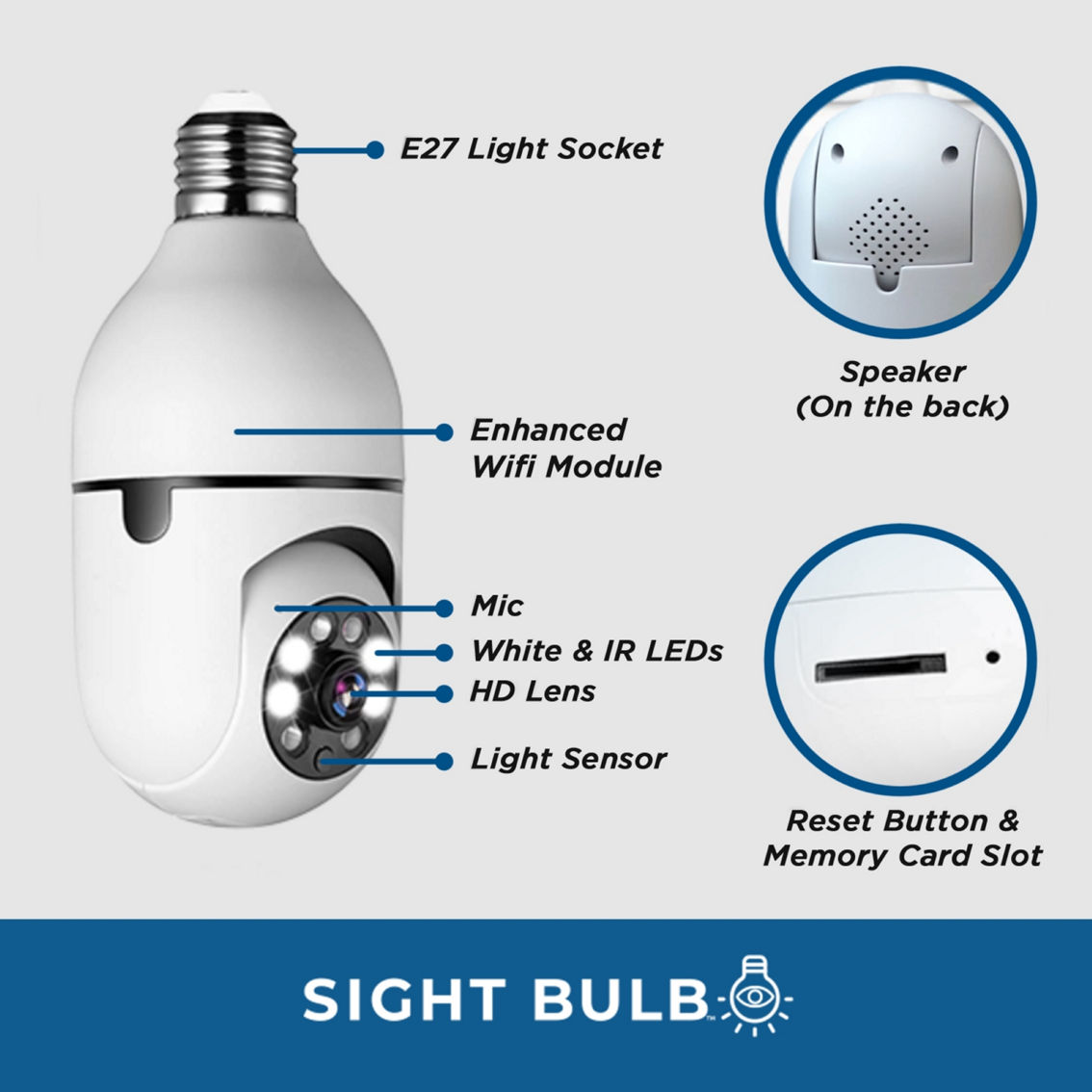 Trend Makers Sight Bulb WiFi Smart Camera Home Security System As Seen On TV - Image 7 of 7
