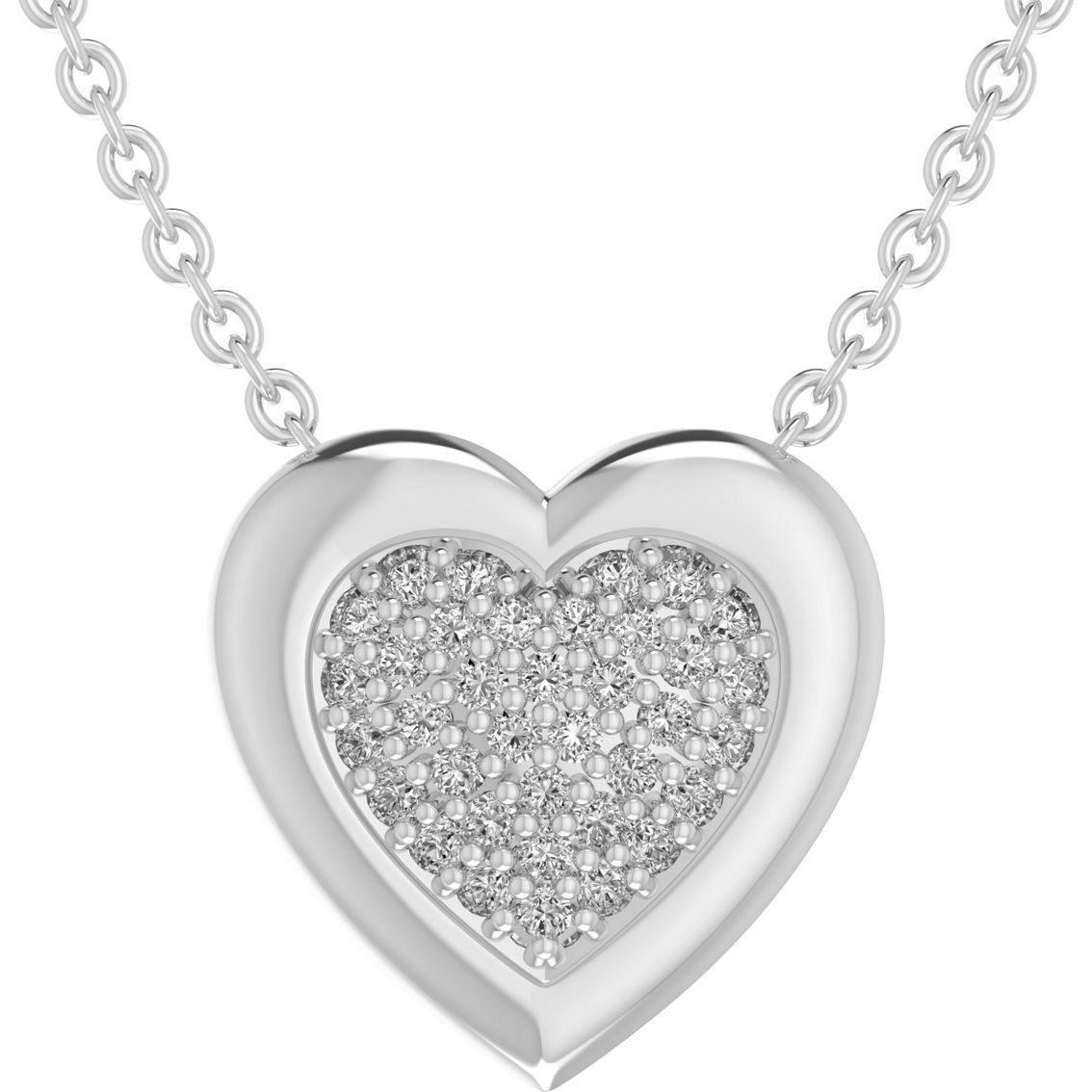 Sterling silver 1/5 CTW Diamond Heart Earrings and Pendant Set - Image 2 of 6