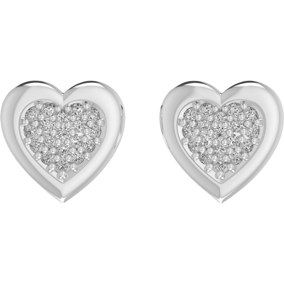 Sterling silver 1/5 CTW Diamond Heart Earrings and Pendant Set - Image 6 of 6