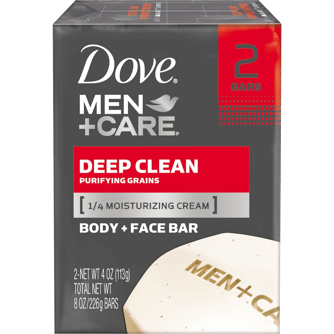 Dove Men + Care Deep Clean Body and Face Bar Soap 2 pk.