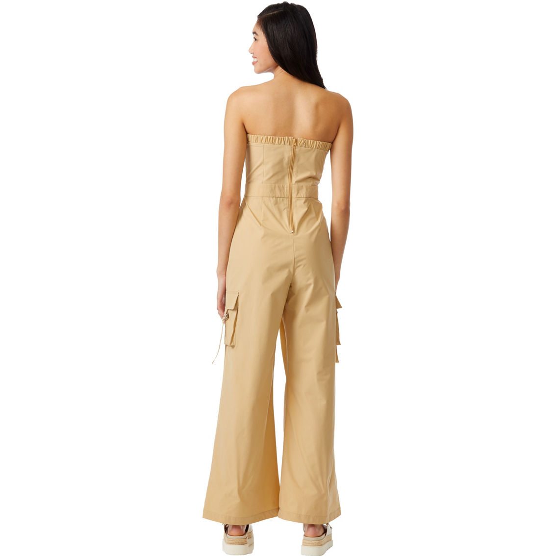 Almost Famous Juniors Strapless Cargo Jumpsuit - Image 2 of 3