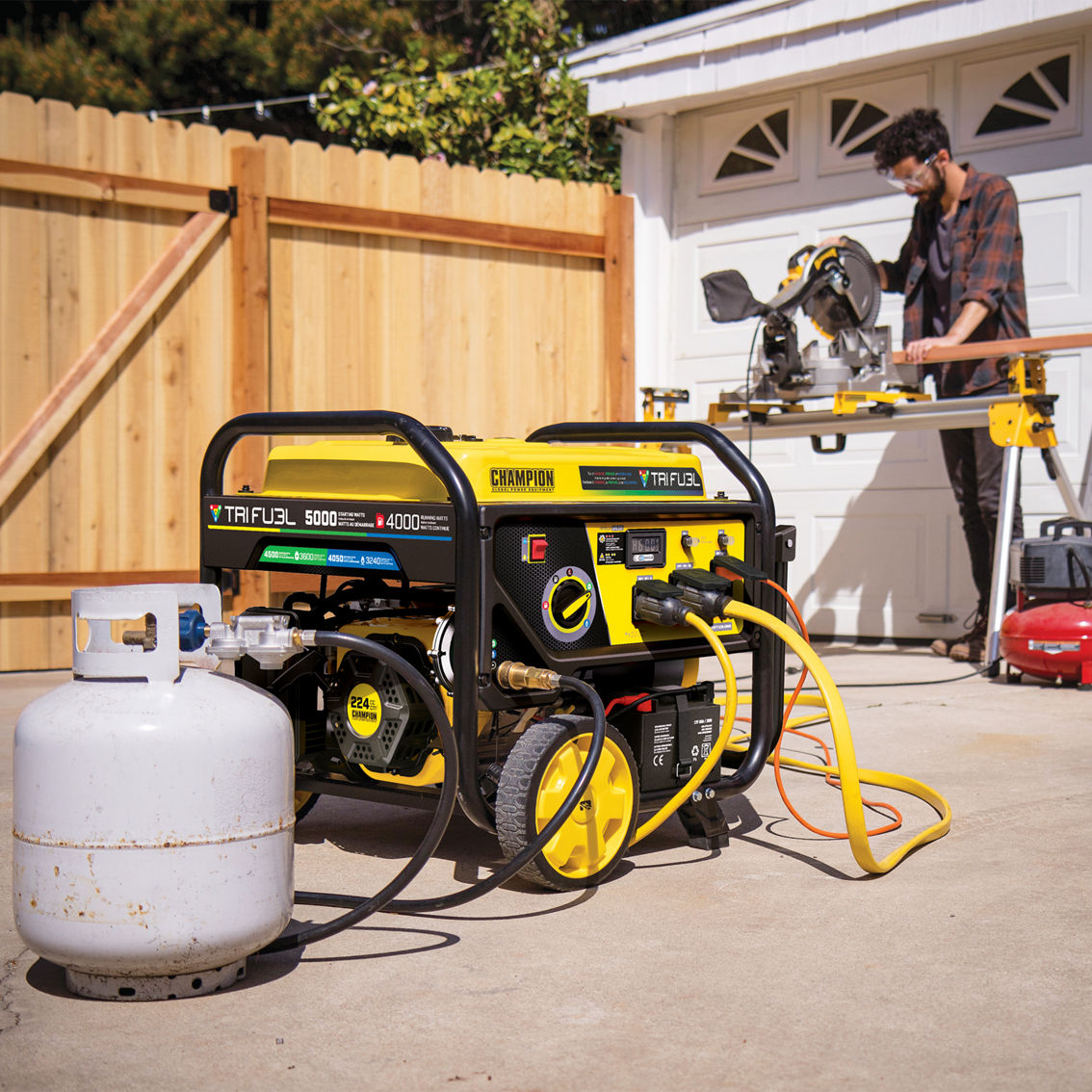 Champion 4000-Watt Tri Fuel Portable Natural Gas Generator with Electric Start - Image 2 of 10
