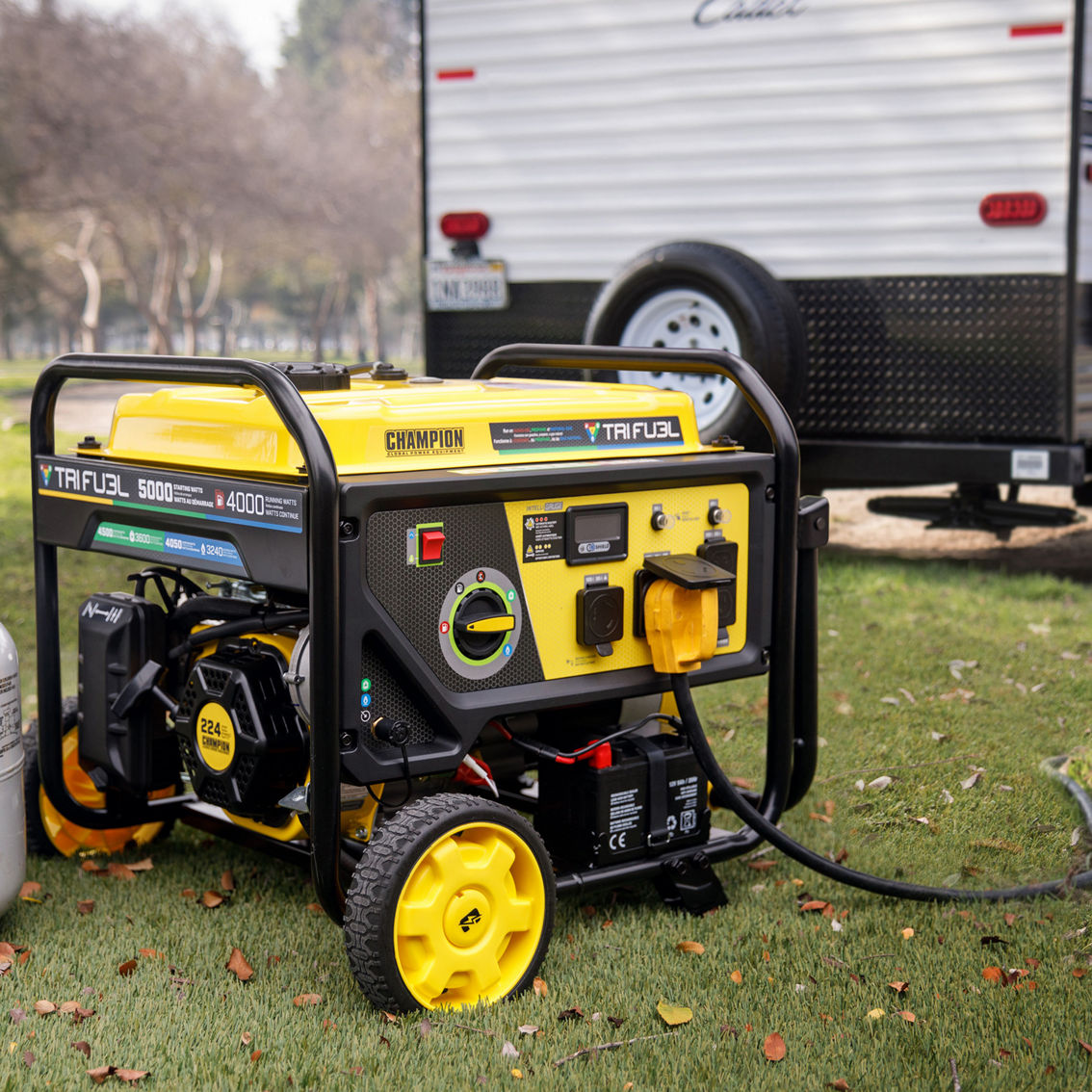 Champion 4000-Watt Tri Fuel Portable Natural Gas Generator with Electric Start - Image 5 of 10