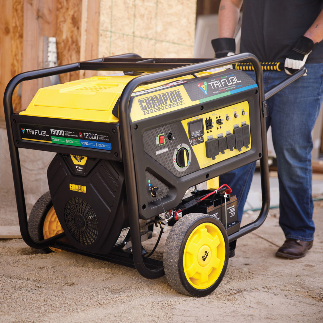 Champion 12,000W Tri Fuel Portable Generator with Electric Start and CO Shield - Image 2 of 10