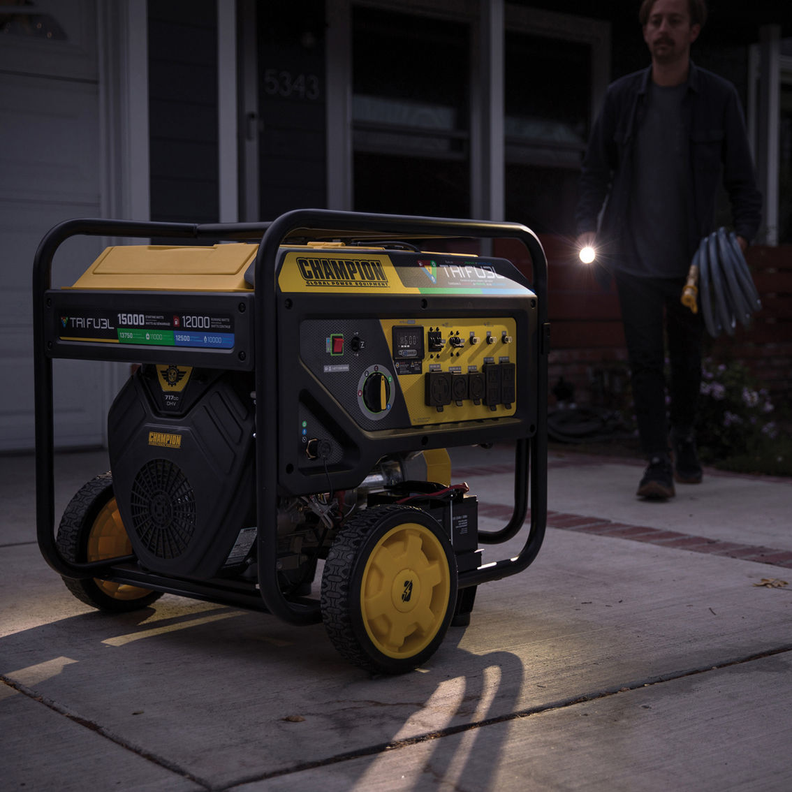 Champion 12,000W Tri Fuel Portable Generator with Electric Start and CO Shield - Image 4 of 10