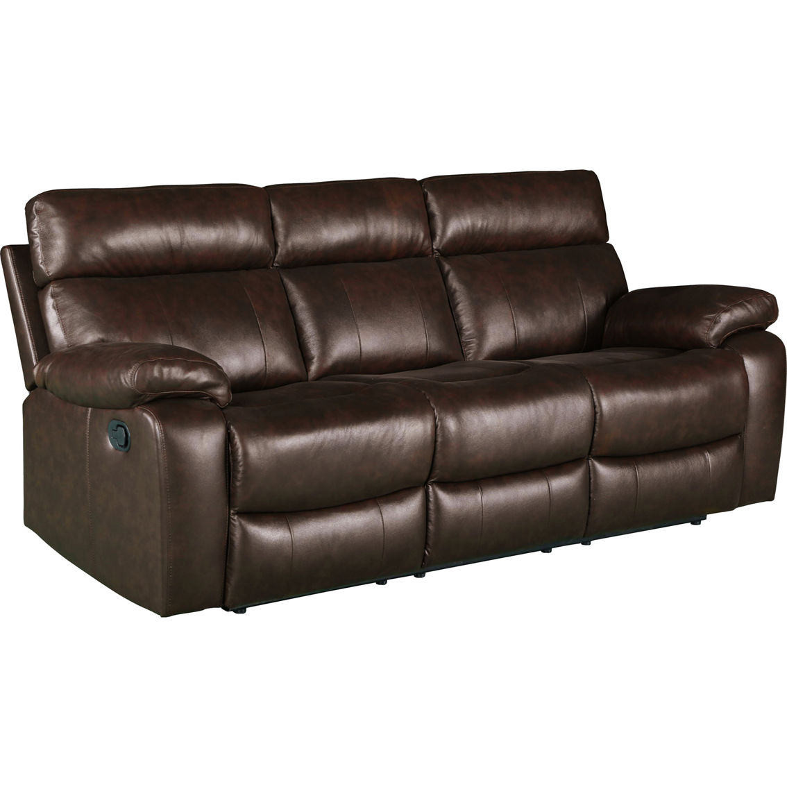 Abbyson Kempton Dark Brown Leather Manual Reclining Sofa | Sofas ...