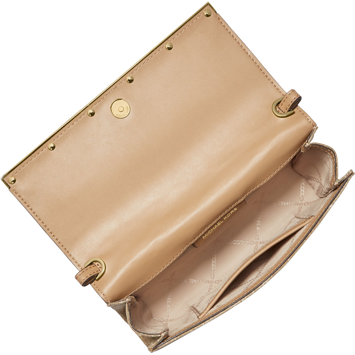 Michael Kors Mona Pale Gold Large East West Clutch - Image 3 of 4