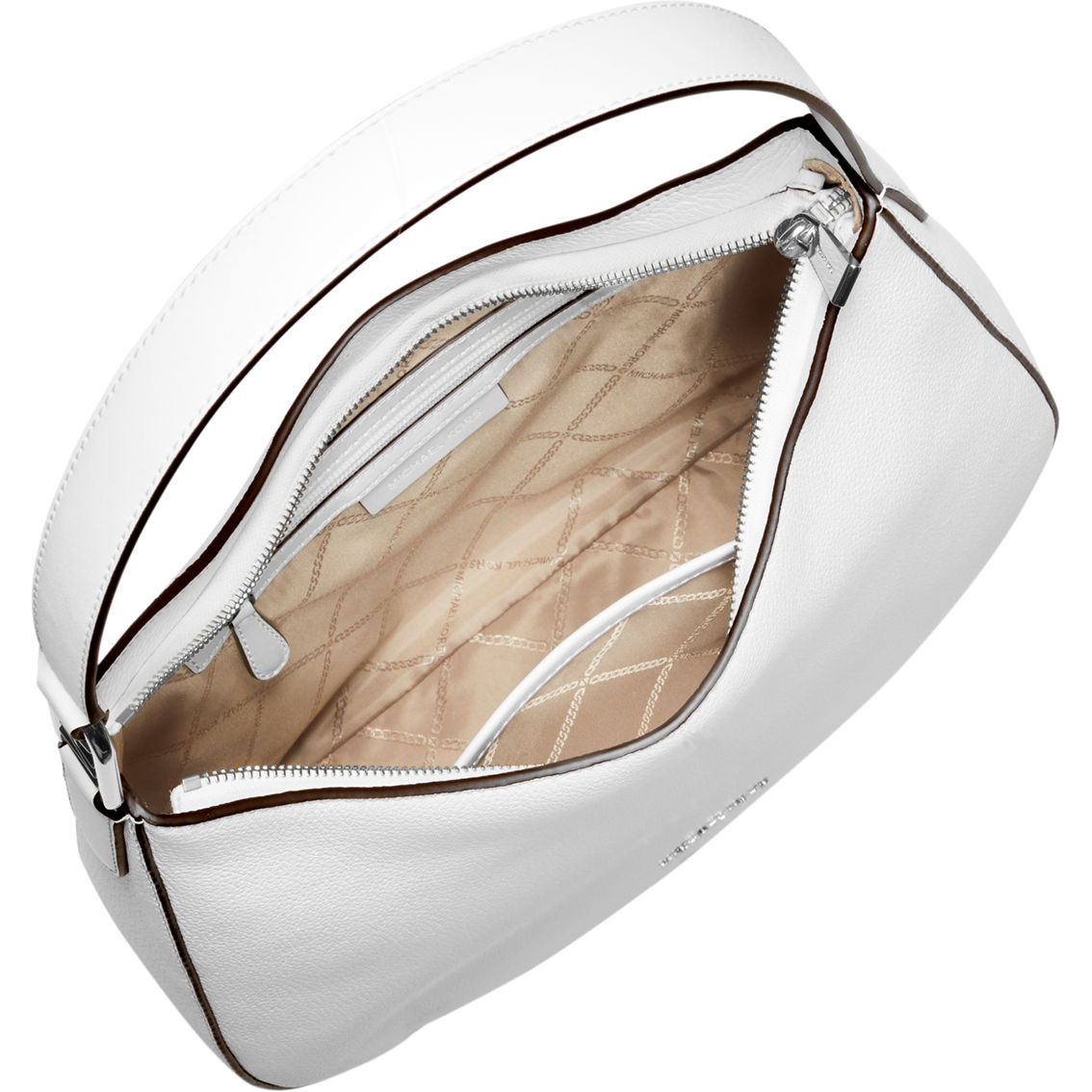 Michael Kors Kensington Optic White Large Top Zip Hobo Shoulder Bag - Image 3 of 4