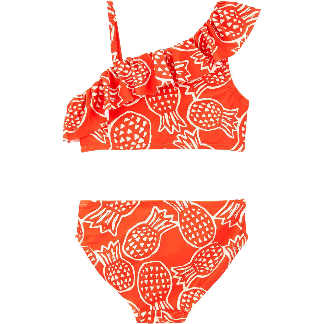 Carter's Girls One Shoulder Pineapple Tankini Top and Bottoms 2 pc. Swimsuit Set - Image 2 of 3