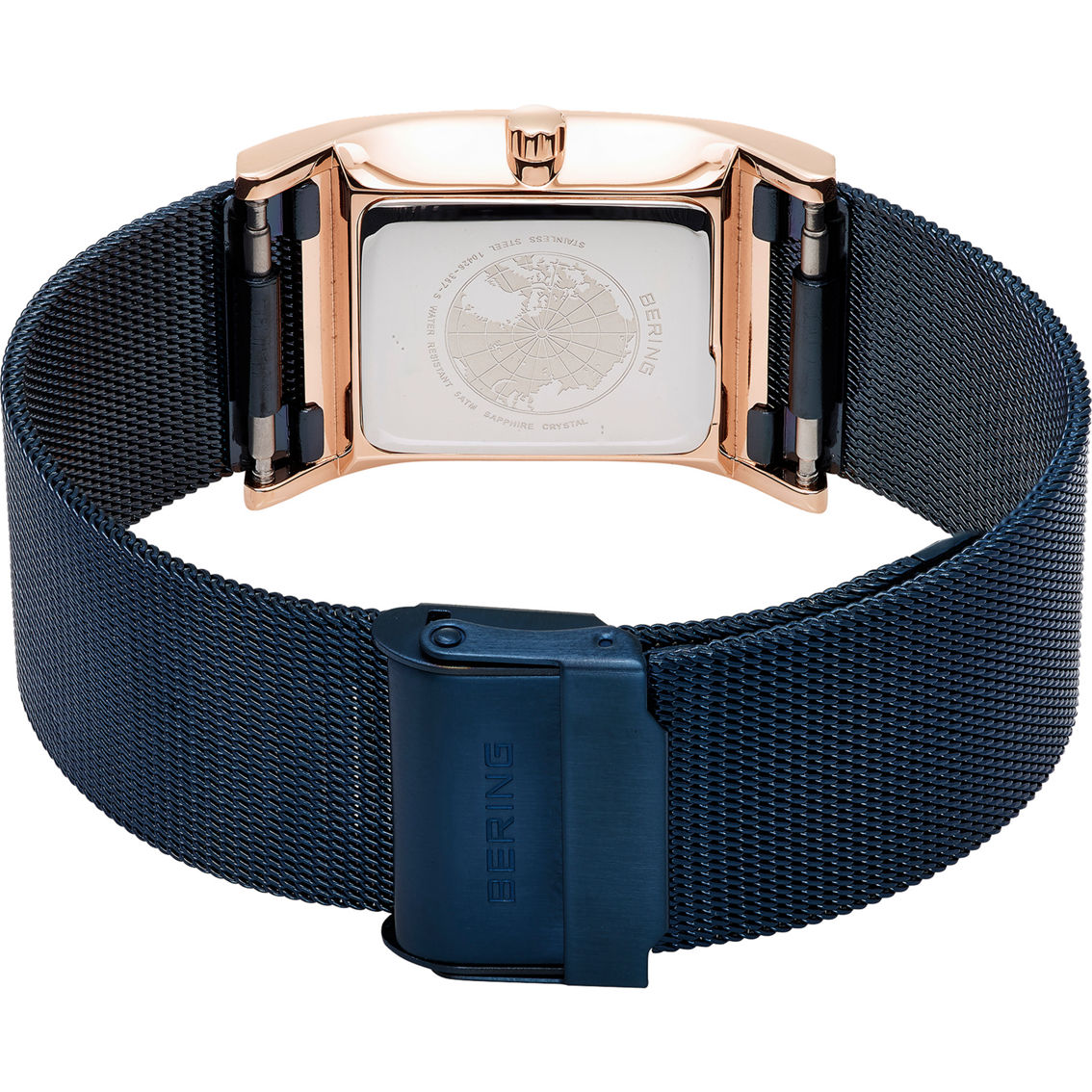 Bering Women's Classic Rose Gold Tank case and Blue Mesh Watch 10426-367-S - Image 2 of 3
