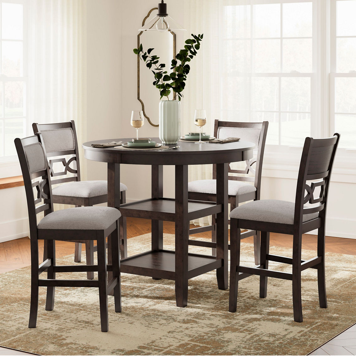 Signature Design by Ashley Langwest 5 pc. Counter Height Dining Set - Image 3 of 4