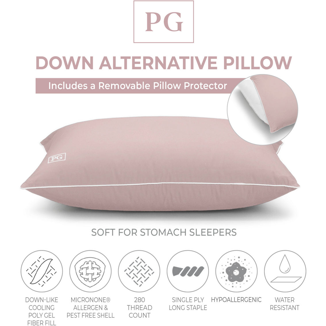 Pillow Gal Soft Down Alternative Pillow with Removable Pillow Protector - Image 3 of 4