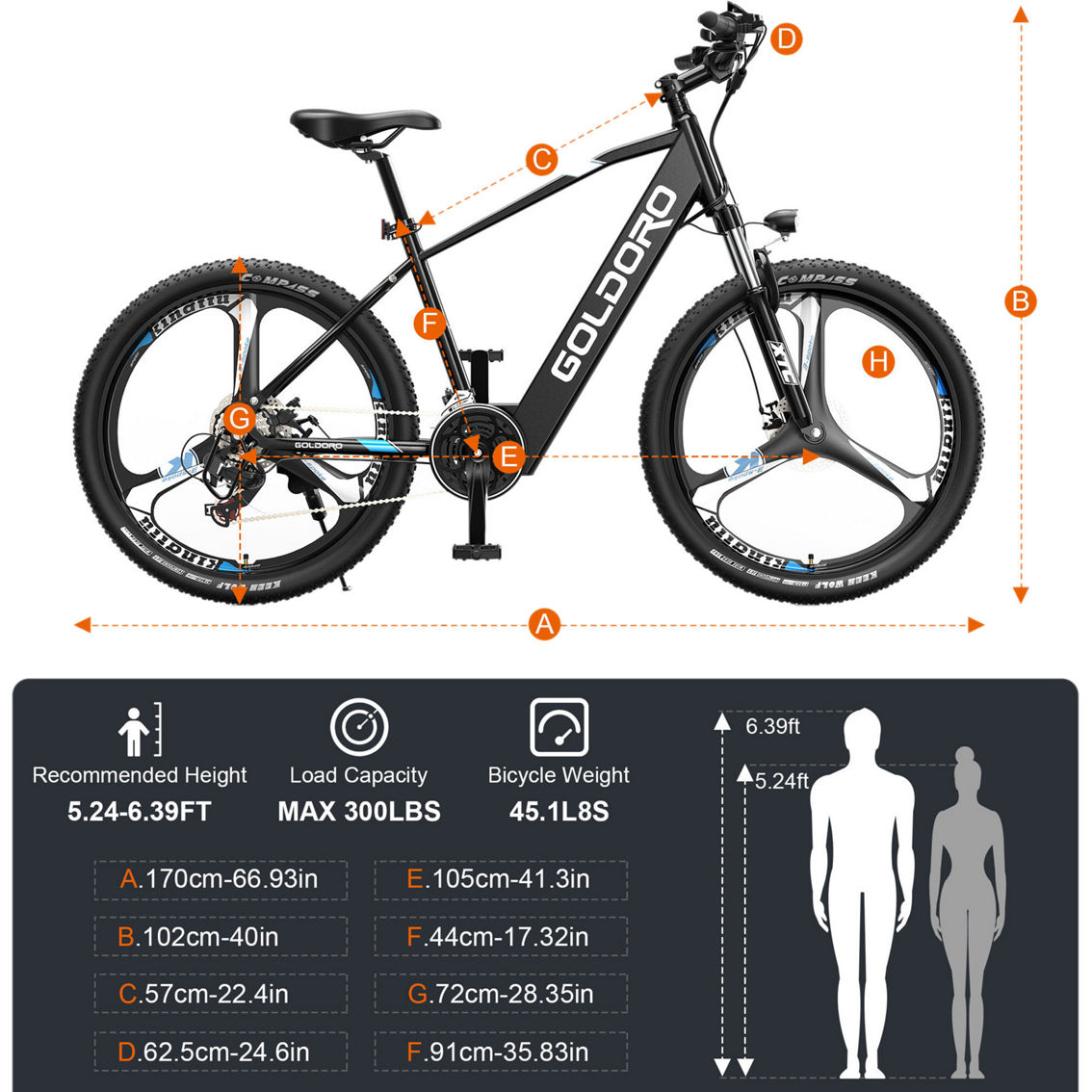 Goldoro Bikes X7 350W 26 in. Electric Mountain Bike with Alloy Wheels - Image 6 of 10