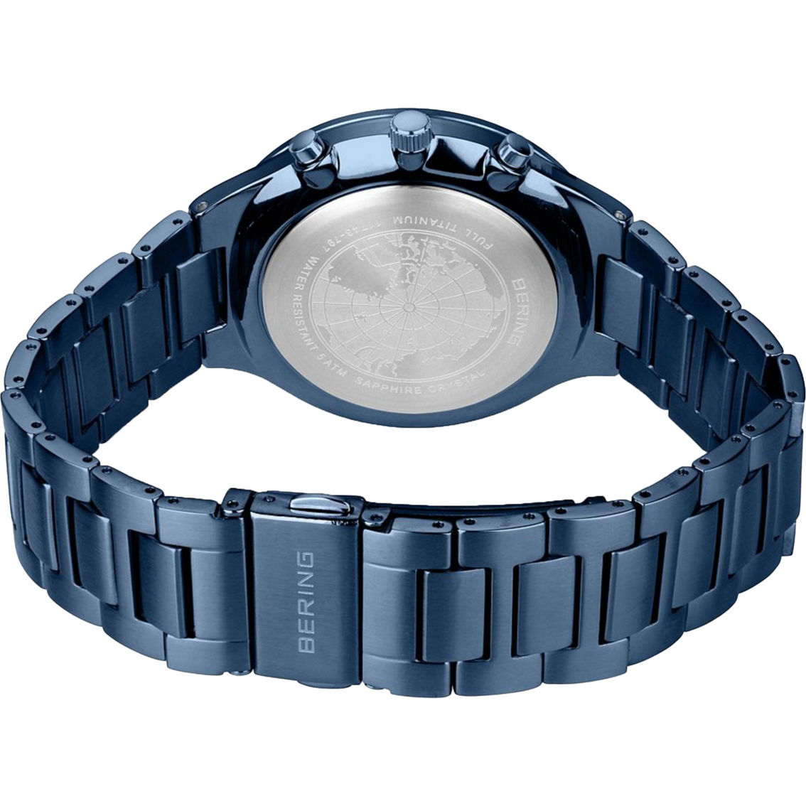 Bering Time Titanium Blue IP 24-Hour Chrono Bracelet Watch 11743-797 - Image 2 of 4