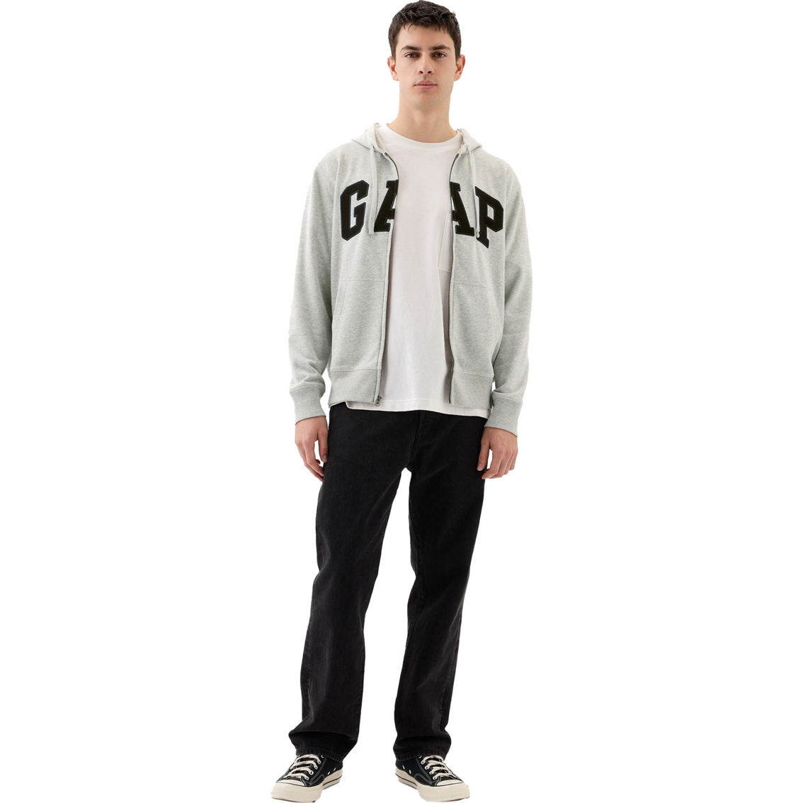 Gap Heritage Logo Fleece Full Zip Hooded Jacket - Image 3 of 4