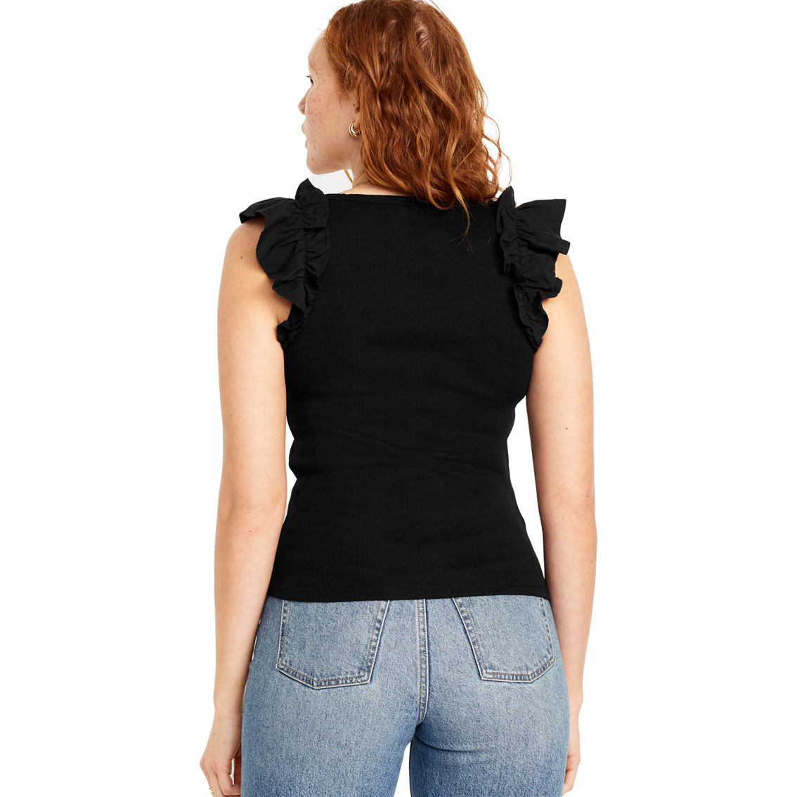 Old Navy Woven Mix Ruffle Top - Image 2 of 2