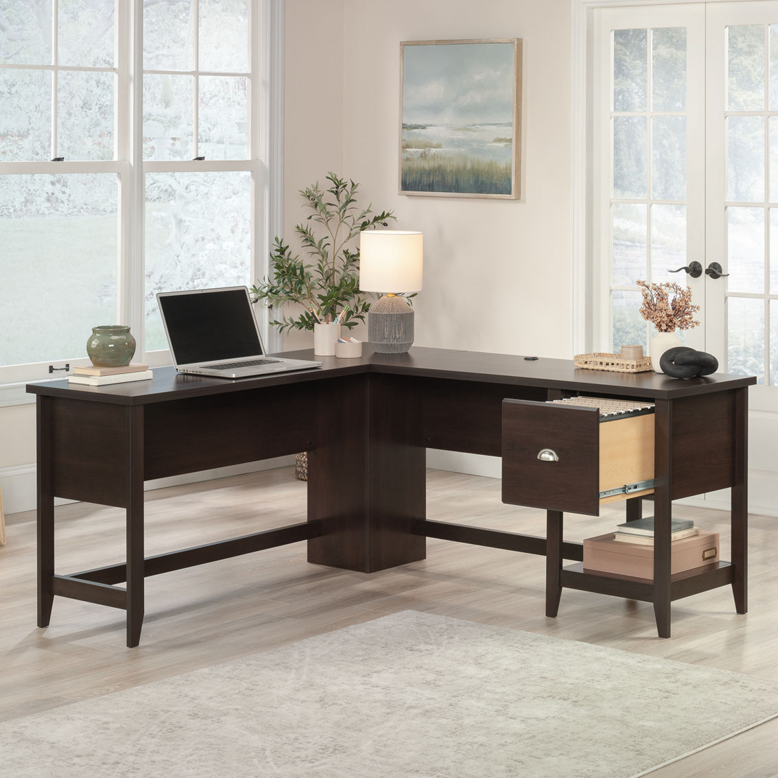 Sauder Summit Station L-Shaped Home Office Desk with Drawer - Image 2 of 3