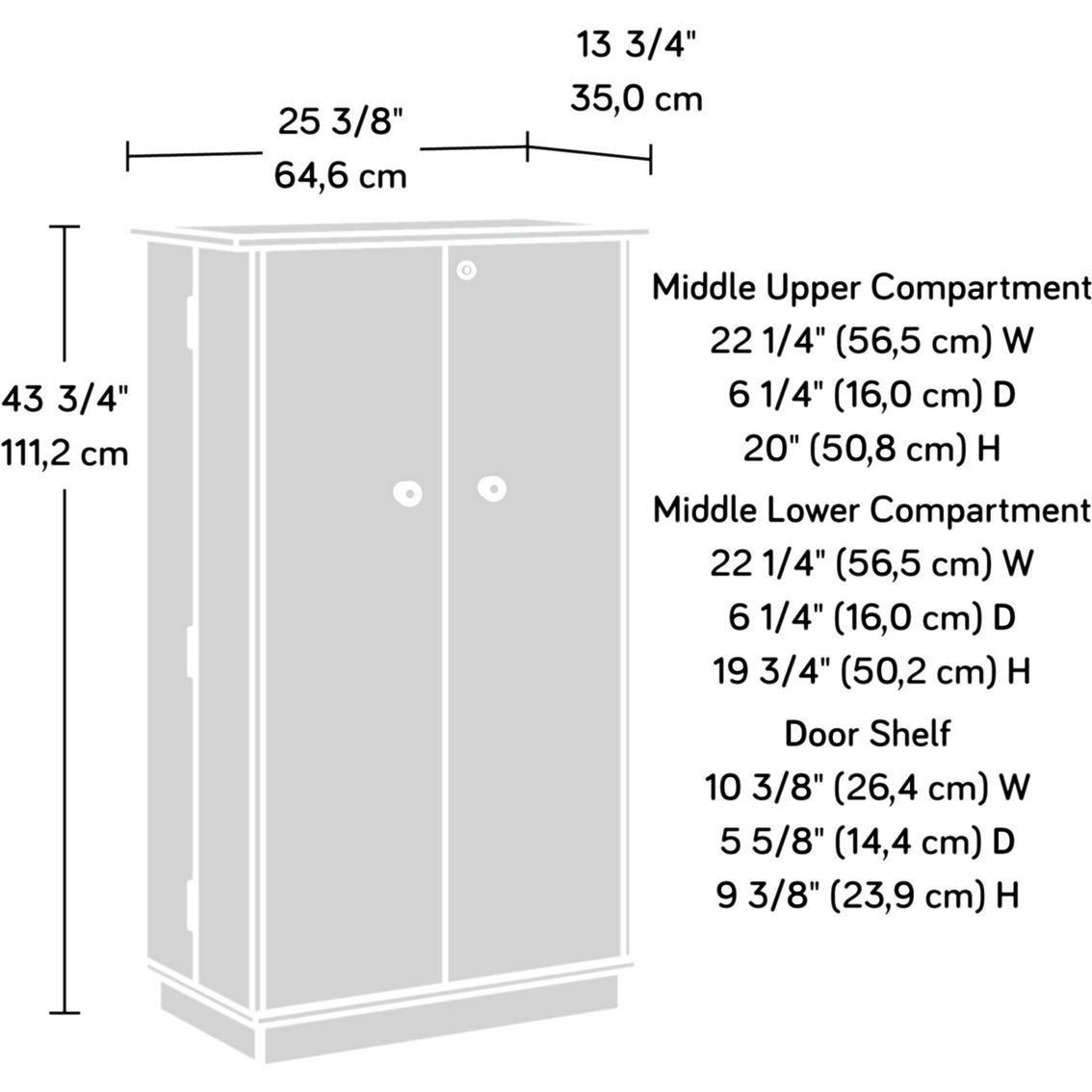 Sauder Sundar Media Storage Cabinet with Doors and Lock - Image 3 of 3
